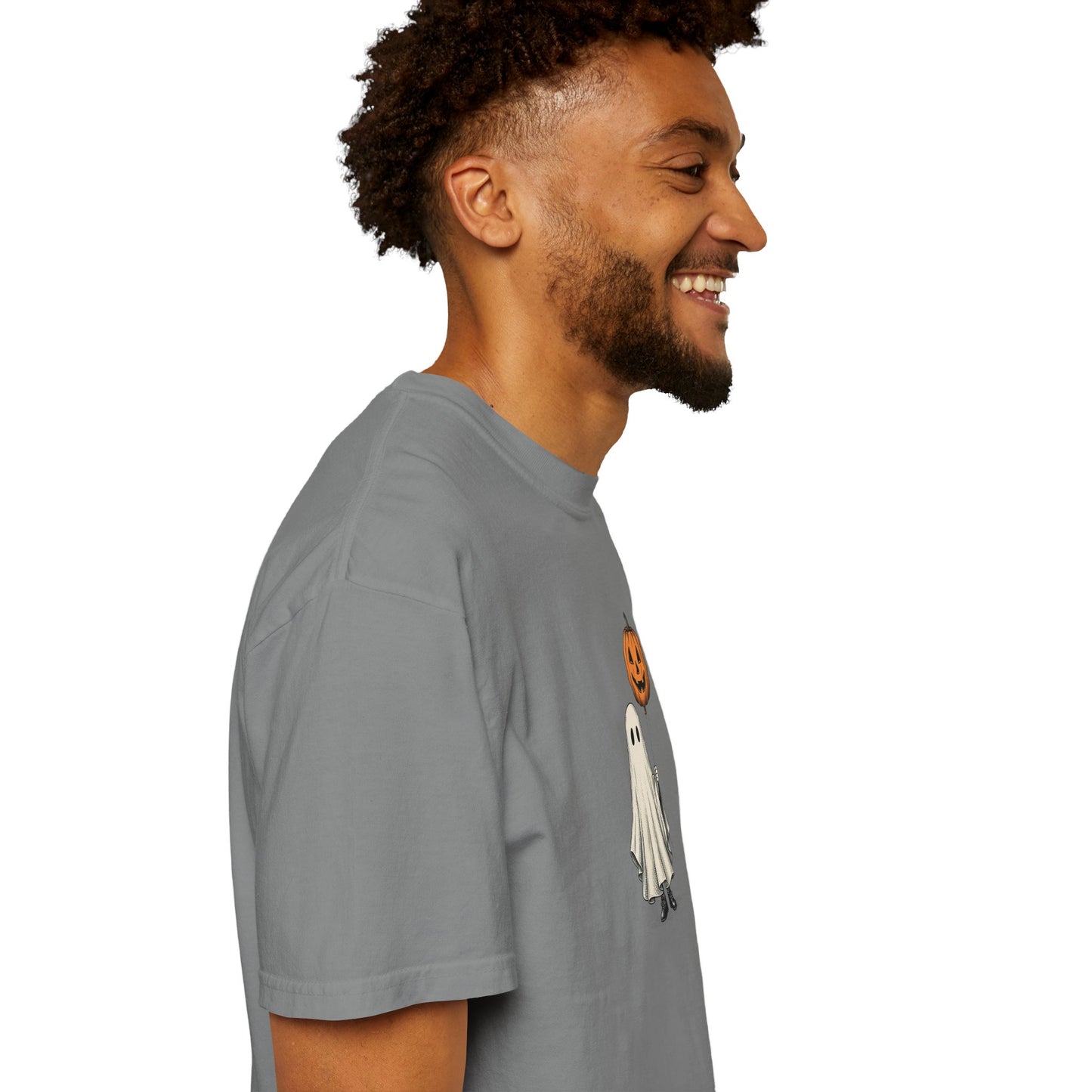Simple Boho Ghost Holding a Pumpkin Balloon T-shirt