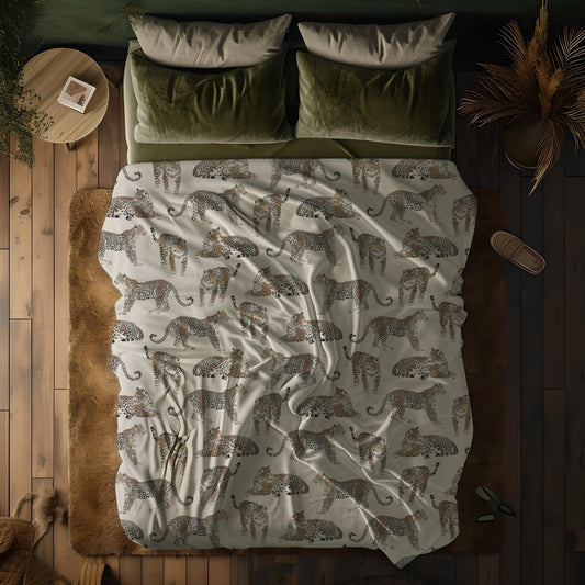 Minimalist Leopard Neutral Velveteen Plush Throw Blanket - Boho Aesthetic - Trendy Home Decor - Housewarming Gift