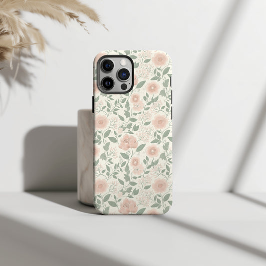 Floral Blush Mint Spring/Summer Phone Case - iPhone & Galaxy