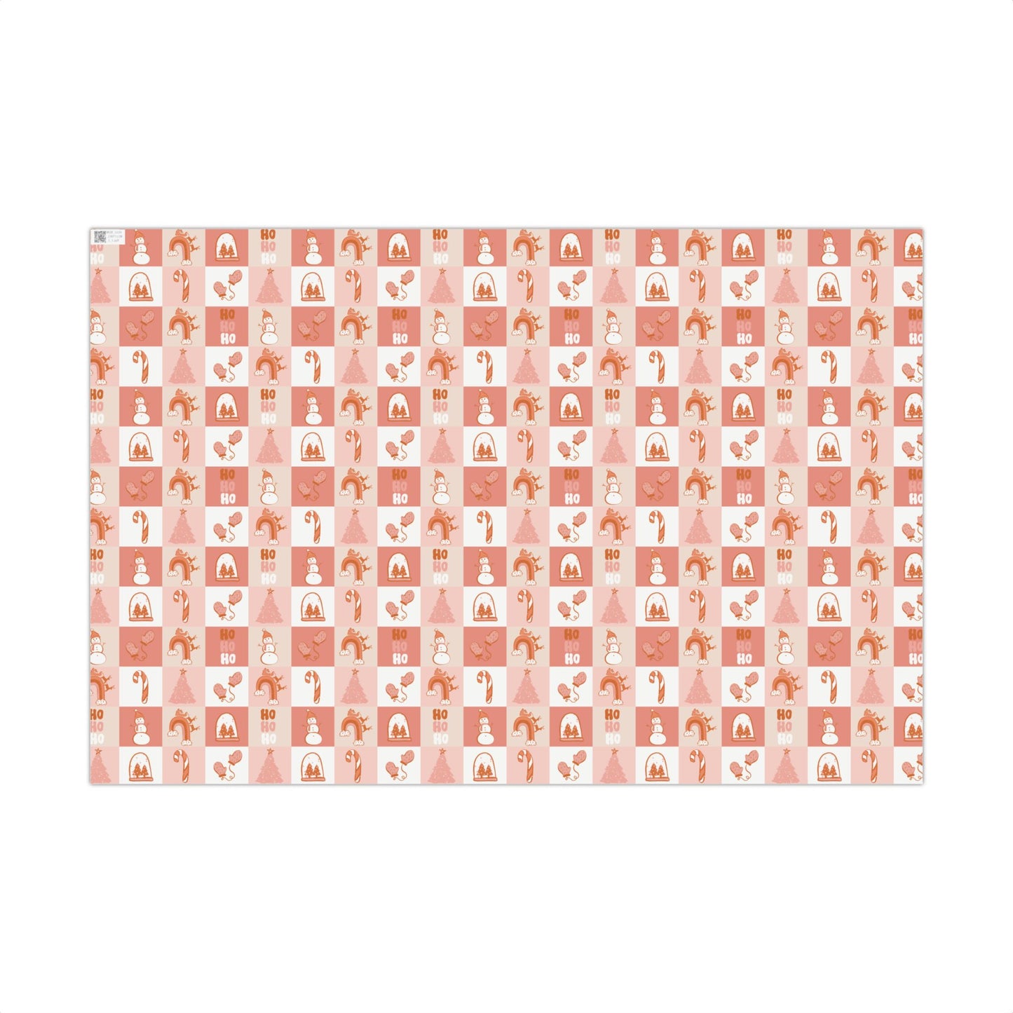 Groovy Pink and Orange Vintage Inspired Christmas Holiday Gift Wrapping Paper Sheets