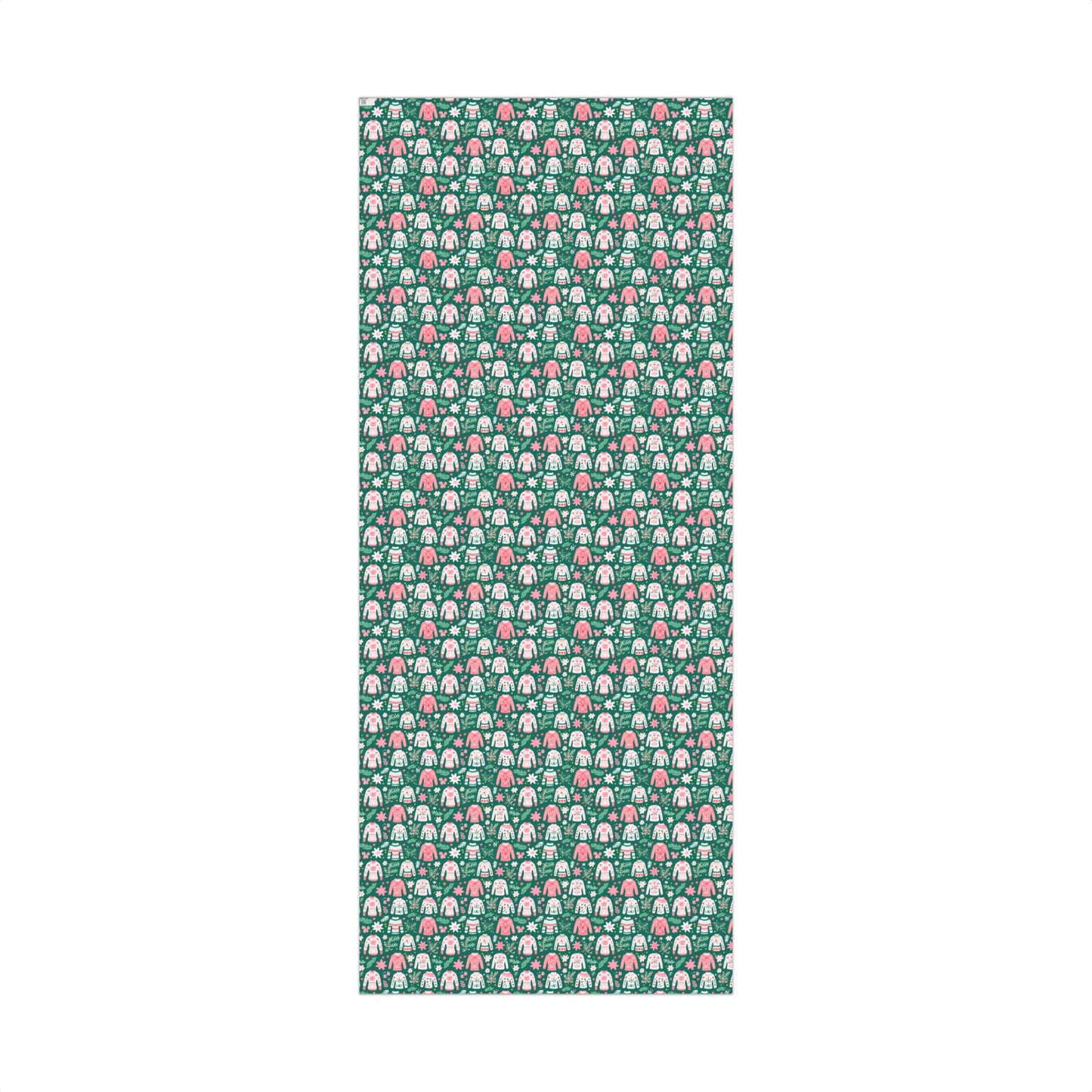 Cozy Christmas Pink, Red and Green Ugly Christmas Sweater Holiday Gift Wrapping Paper Sheets