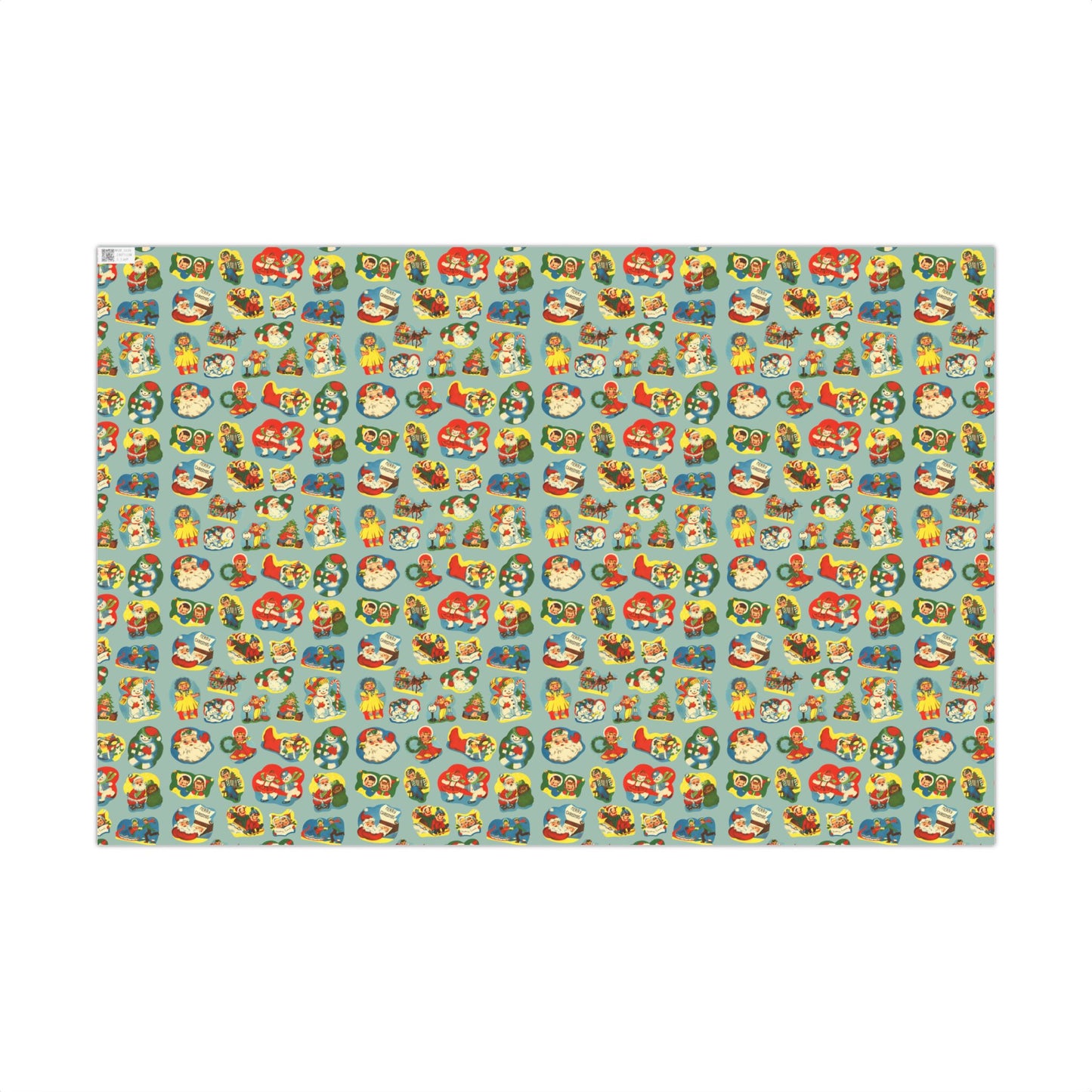 Vintage Santa and Characters Nostalgic Christmas Gift Wrapping Paper Sheets
