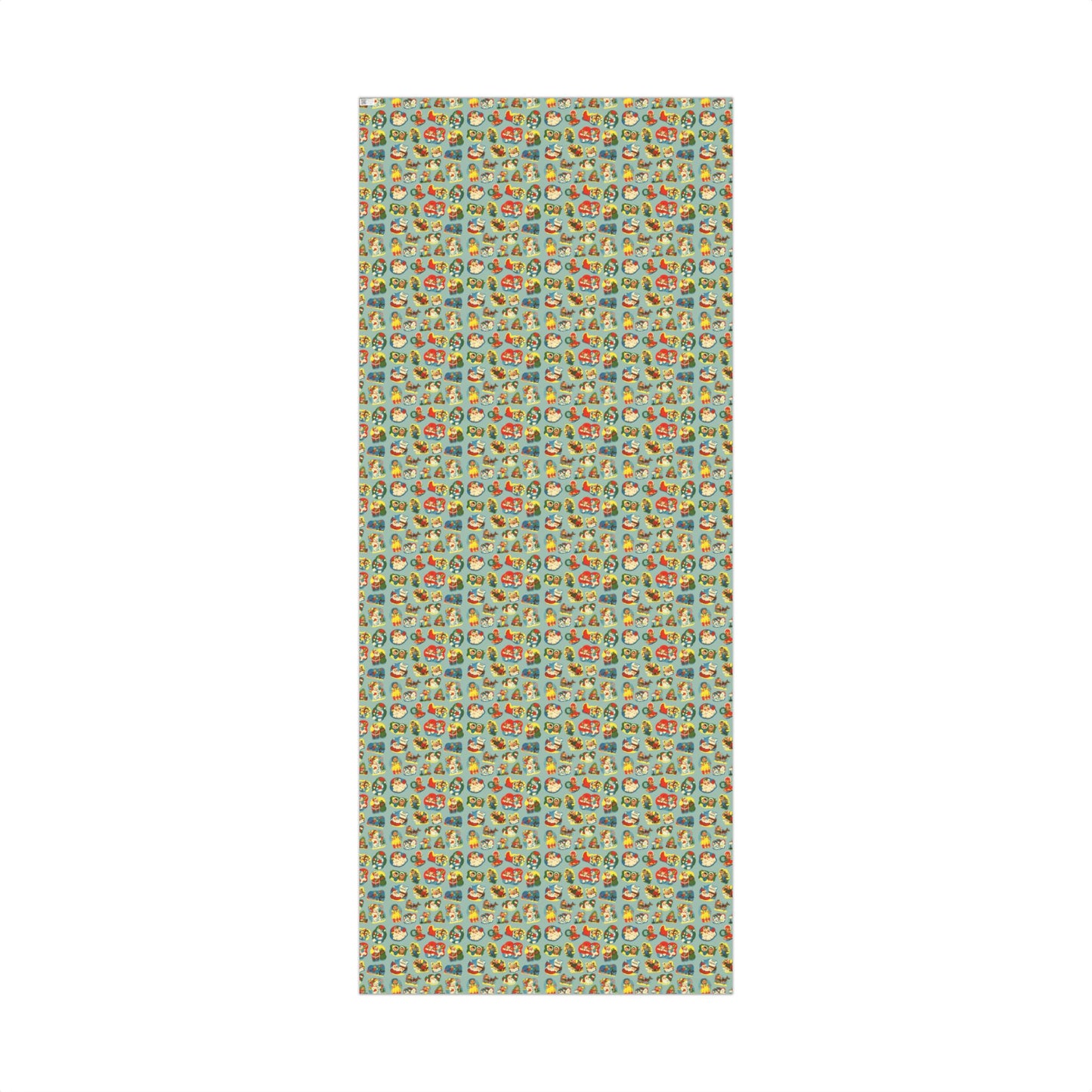 Vintage Santa and Characters Nostalgic Christmas Gift Wrapping Paper Sheets