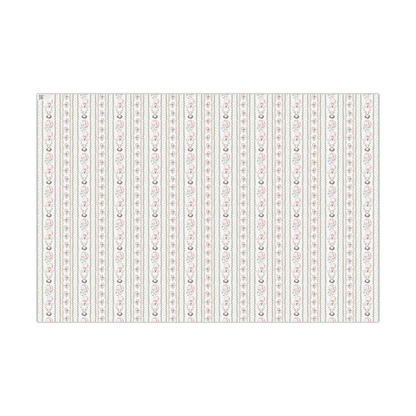 Rustic Christmas Santa and Friends Simple Doodle Gift Wrapping Paper Sheets
