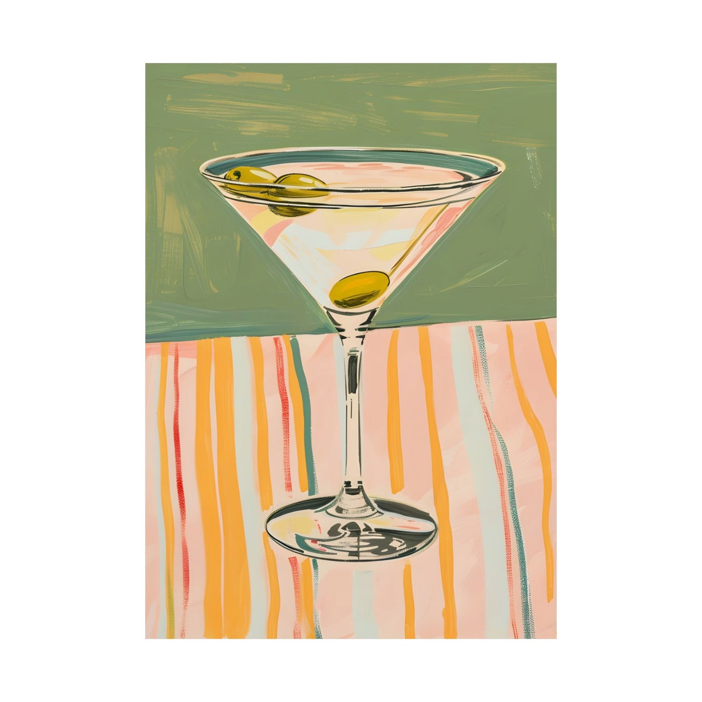 Dirty Martini with Olives Matte Vertical Poster Art Print