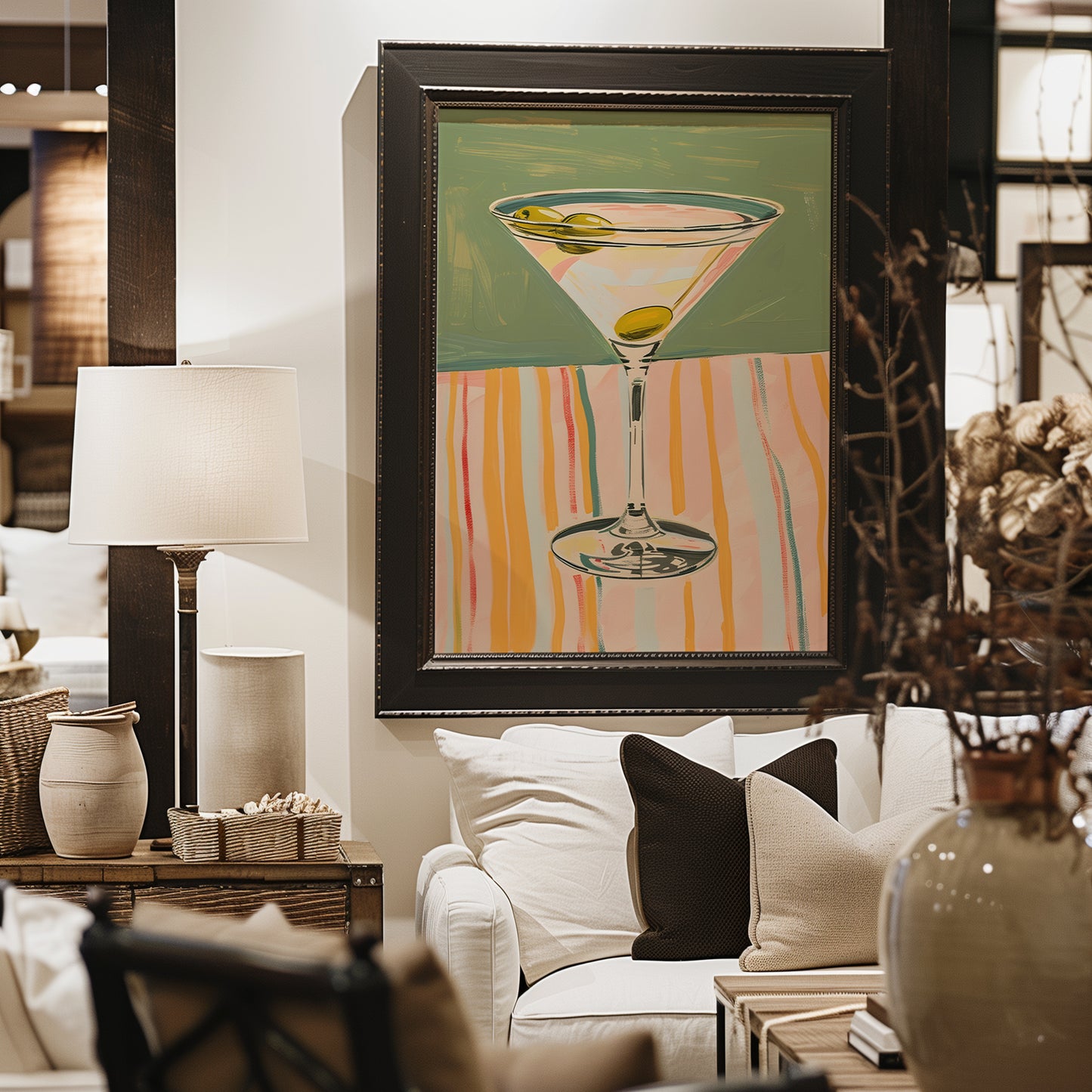 Dirty Martini with Olives Matte Vertical Poster Art Print