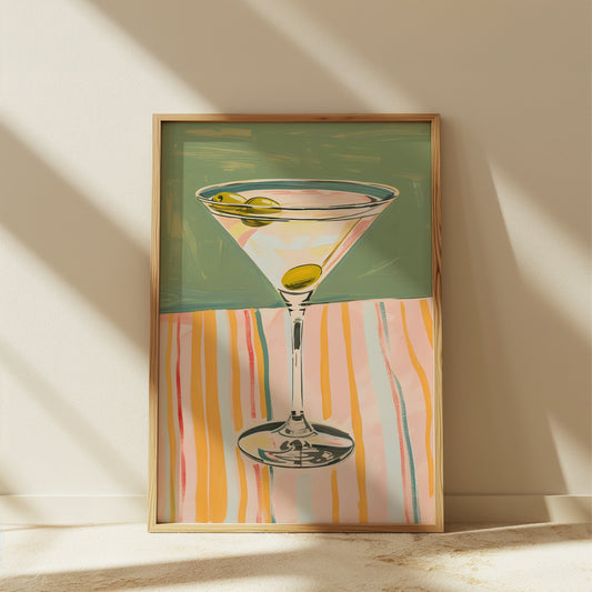 Dirty Martini with Olives Matte Vertical Poster Art Print