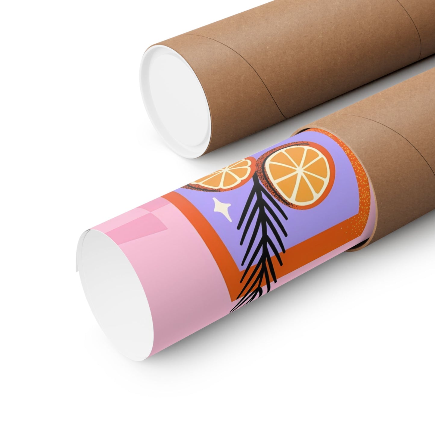 Mix and Mingle Pink and Orange Cocktail Matte Vertical Poster Art Print