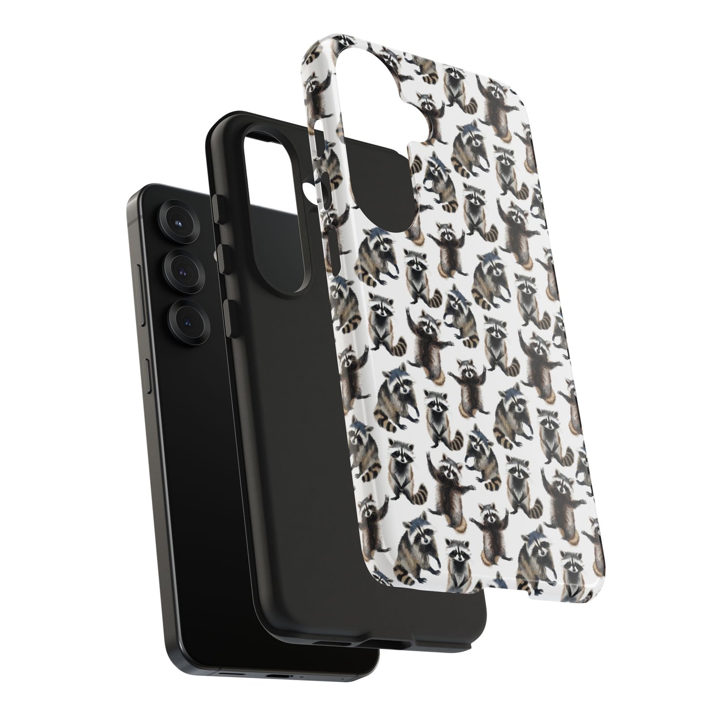 Silly Raccoon Print Tough Phone Case