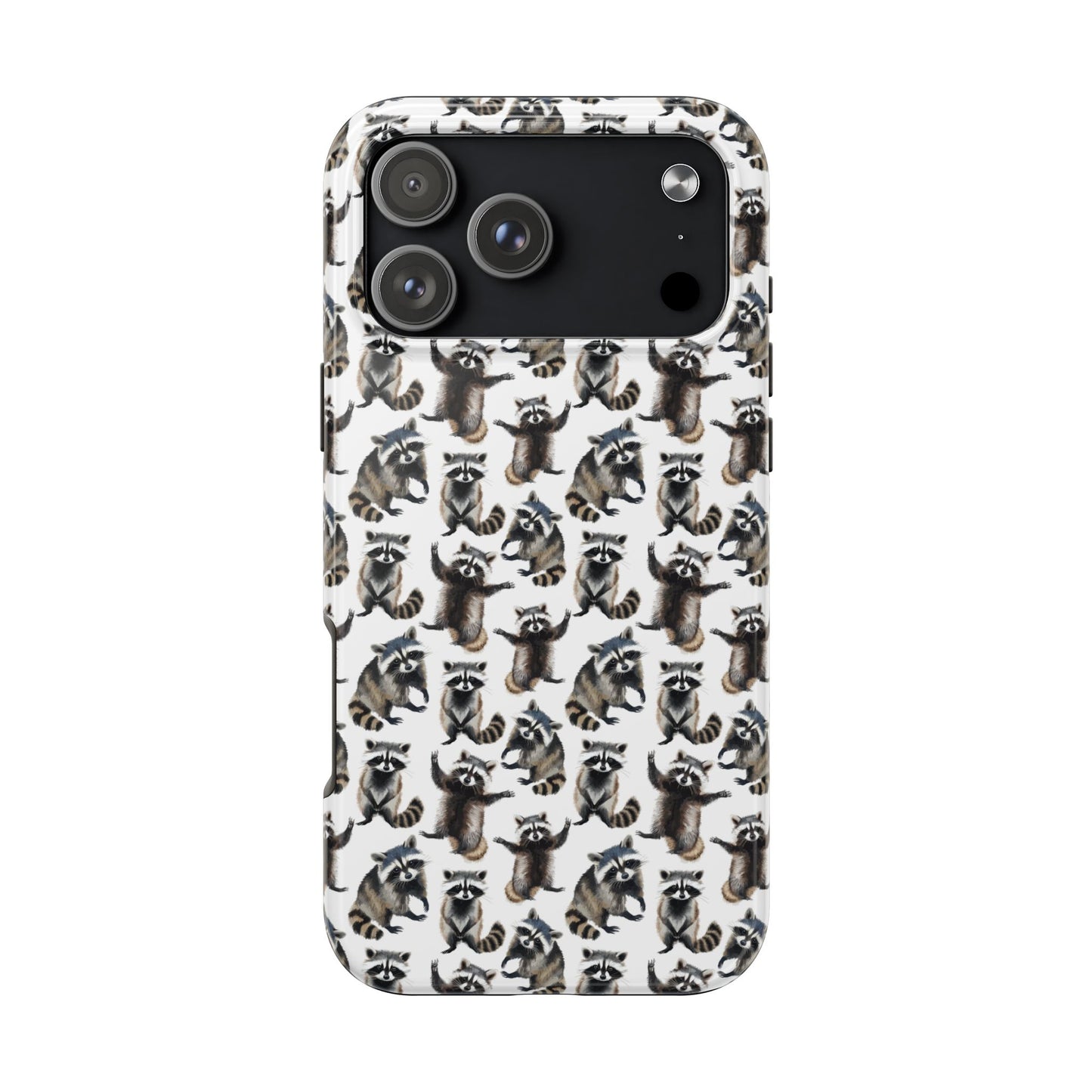 Silly Raccoon Print Tough Phone Case