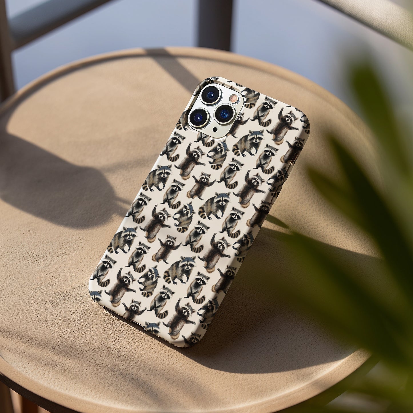 Silly Raccoon Print Tough Phone Case