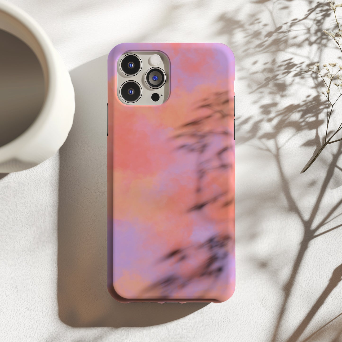 Cotton Candy Sky Vibrant Orange and Purpley Pink Cloud Tough Phone Case