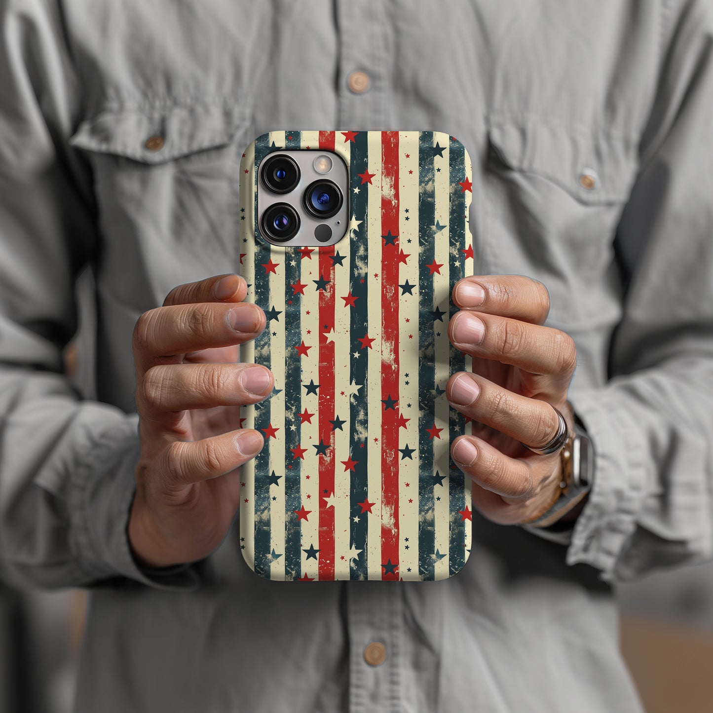 Stars and Stripes Vintage Style Distressed Tough Phone Case
