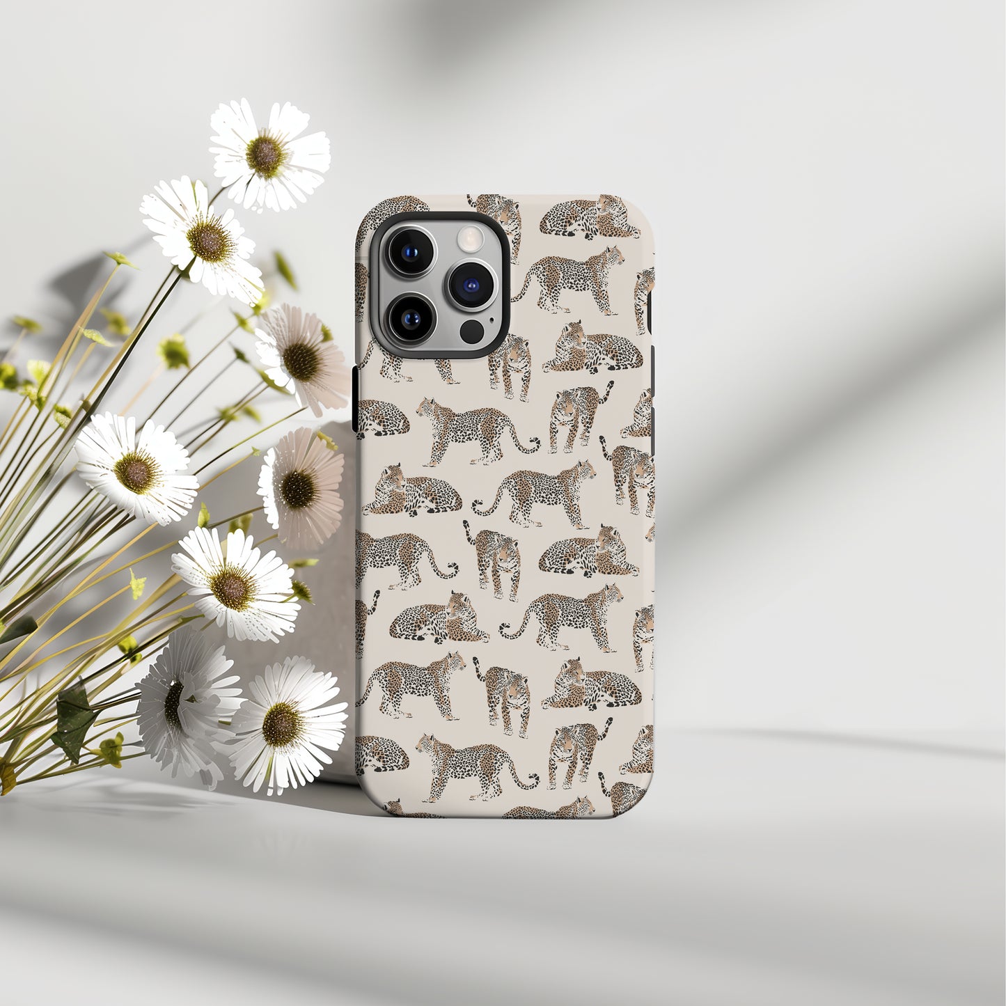 Minimalist Leopard Neutral Color Tough Phone Case