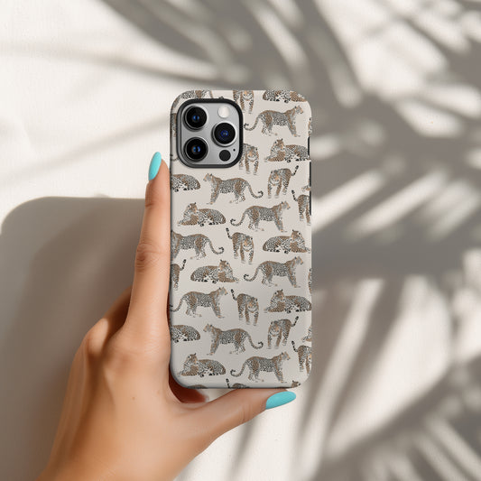 Minimalist Leopard Neutral Color Tough Phone Case