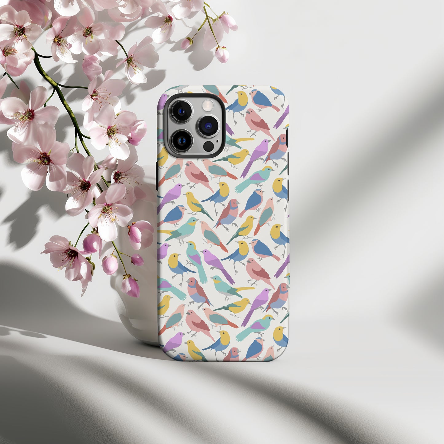 Birds of a Feather Colorful Abstract Design Tough Phone Case