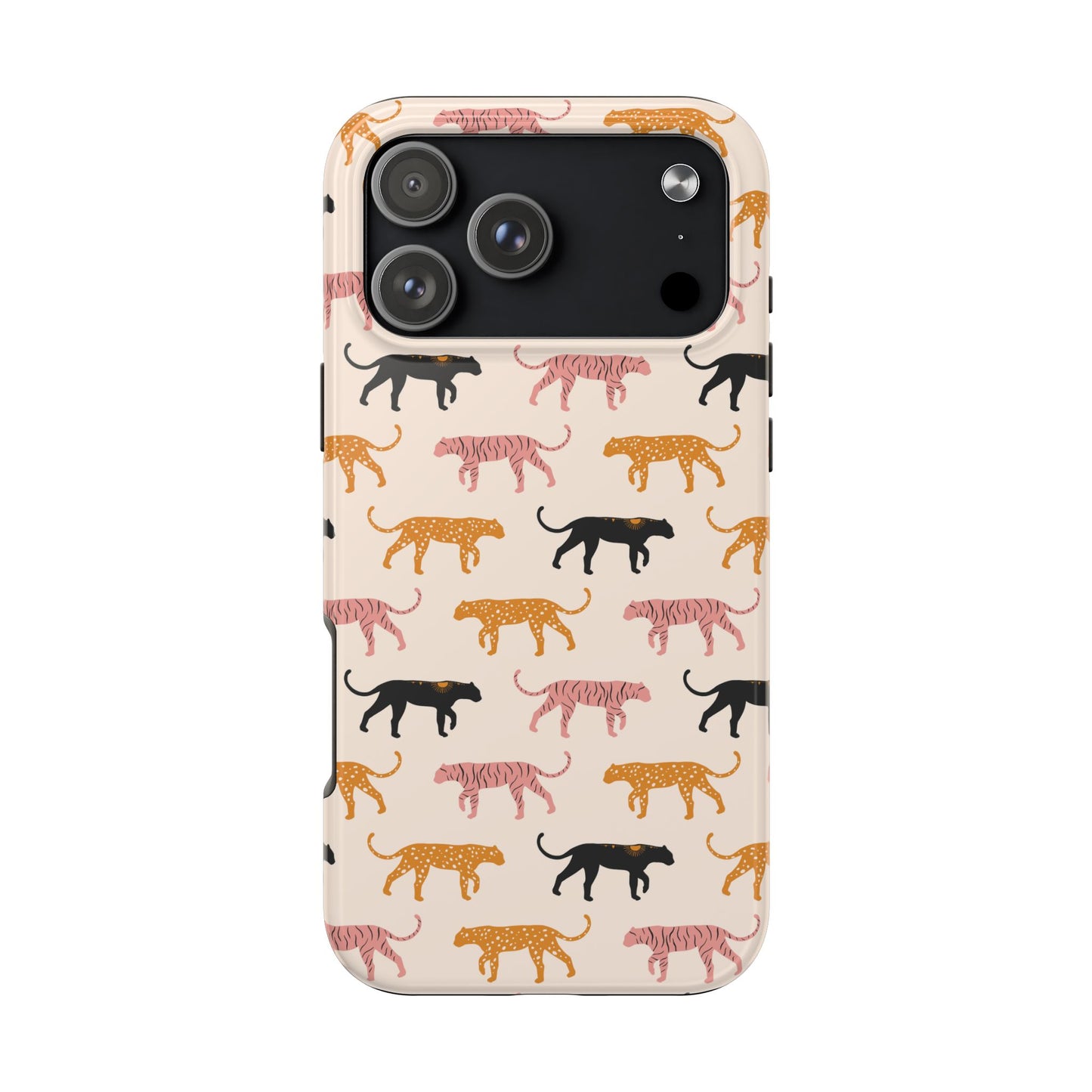 Abstract Pink, Orange and Black Colorful Tigers Tough Phone Case