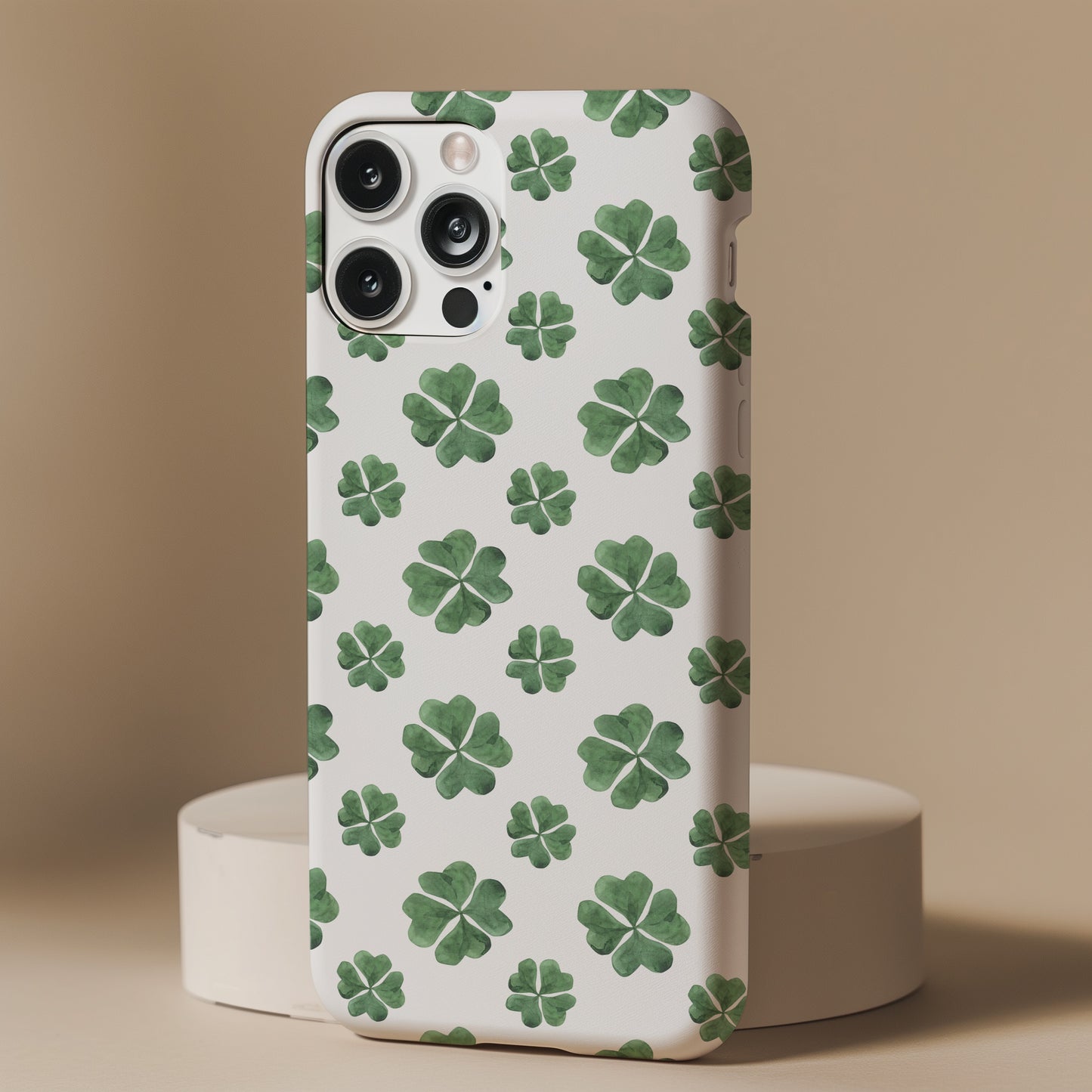 Lucky Four Leaf Clover Green Watercolor Tough Phone Case