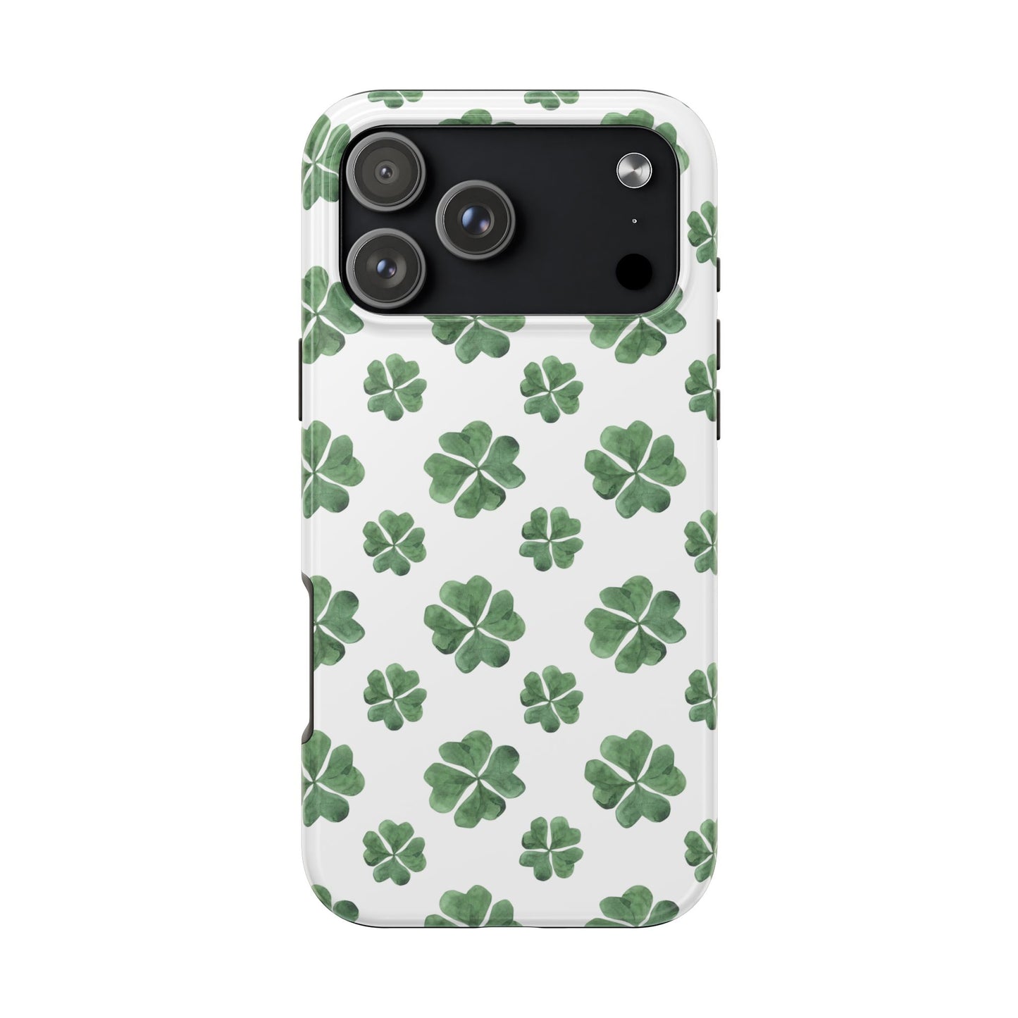 Lucky Four Leaf Clover Green Watercolor Tough Phone Case
