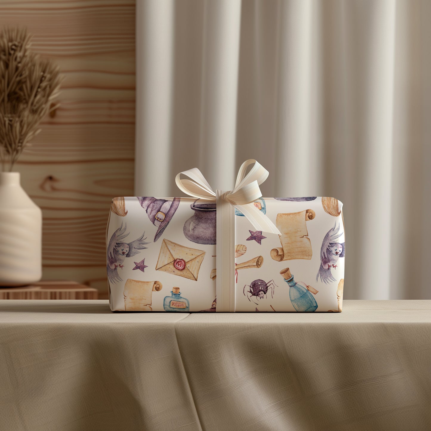 Whimsical Wizards and Witches Gift Wrapping Paper Sheets