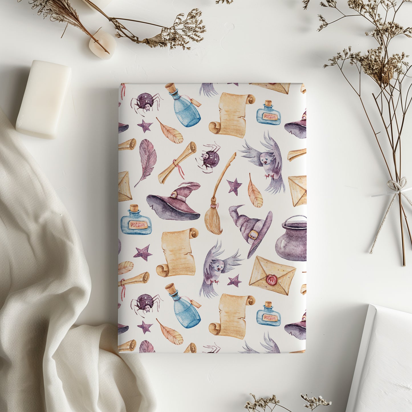Whimsical Wizards and Witches Gift Wrapping Paper Sheets