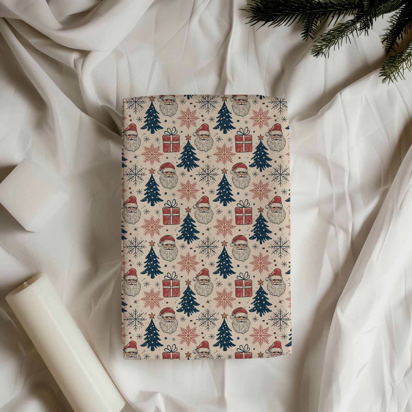 Vintage Santa, Gifts and Christmas Trees Gift Wrapping Paper Sheets