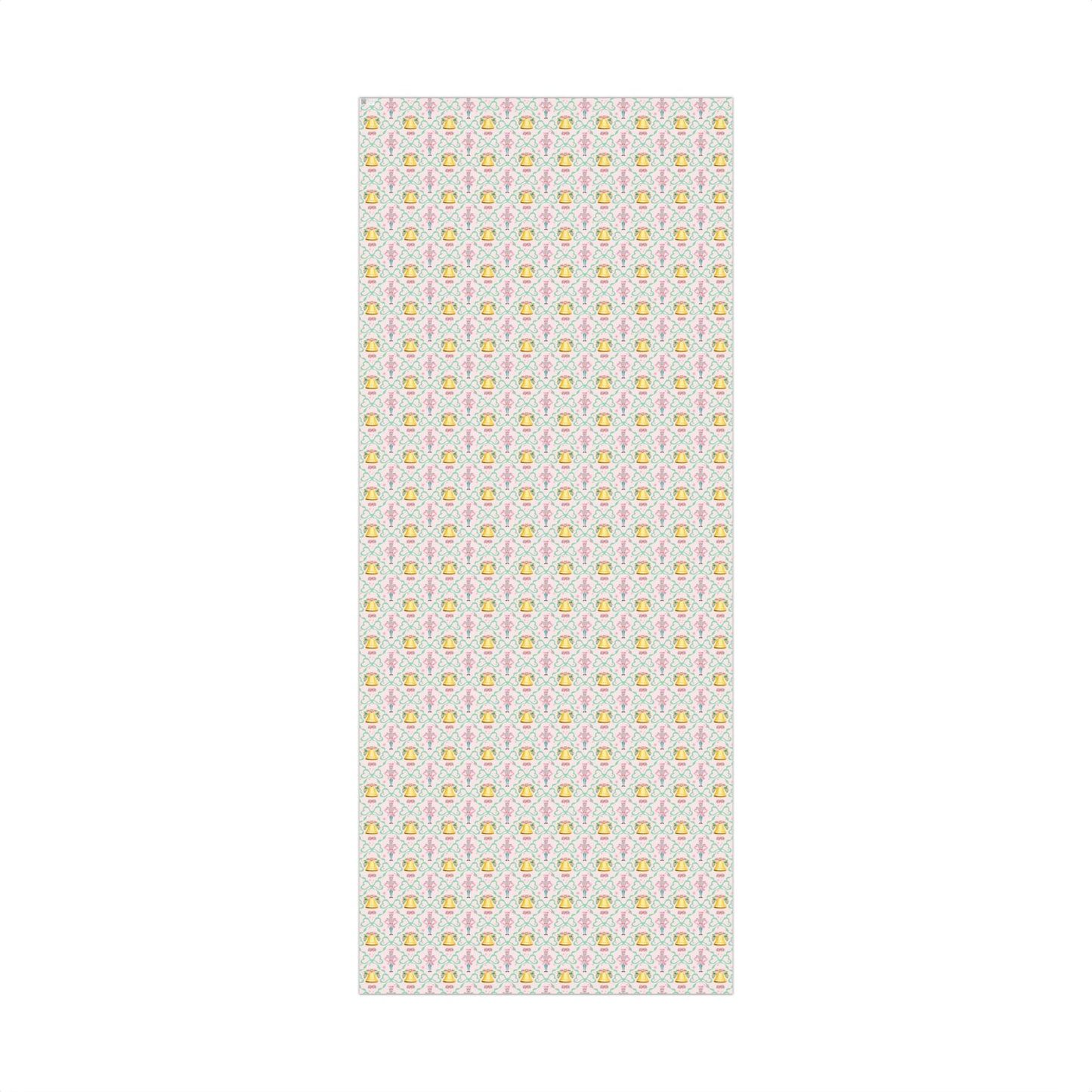 Whimsical Pastel Pink, Green and Gold Coquette Nutcracker Gift Wrapping Paper Sheets