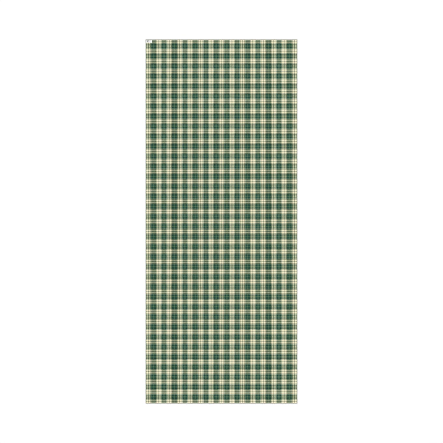 Green and Cream Plaid Holiday Gift Wrapping Paper Sheets