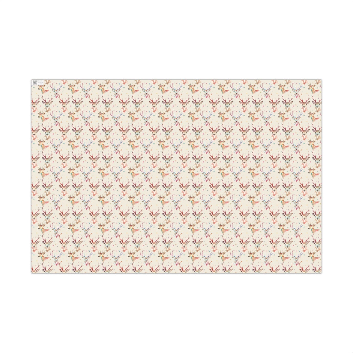 Whimsical Colorful Watercolor Reindeer Gift Wrapping Paper Sheets