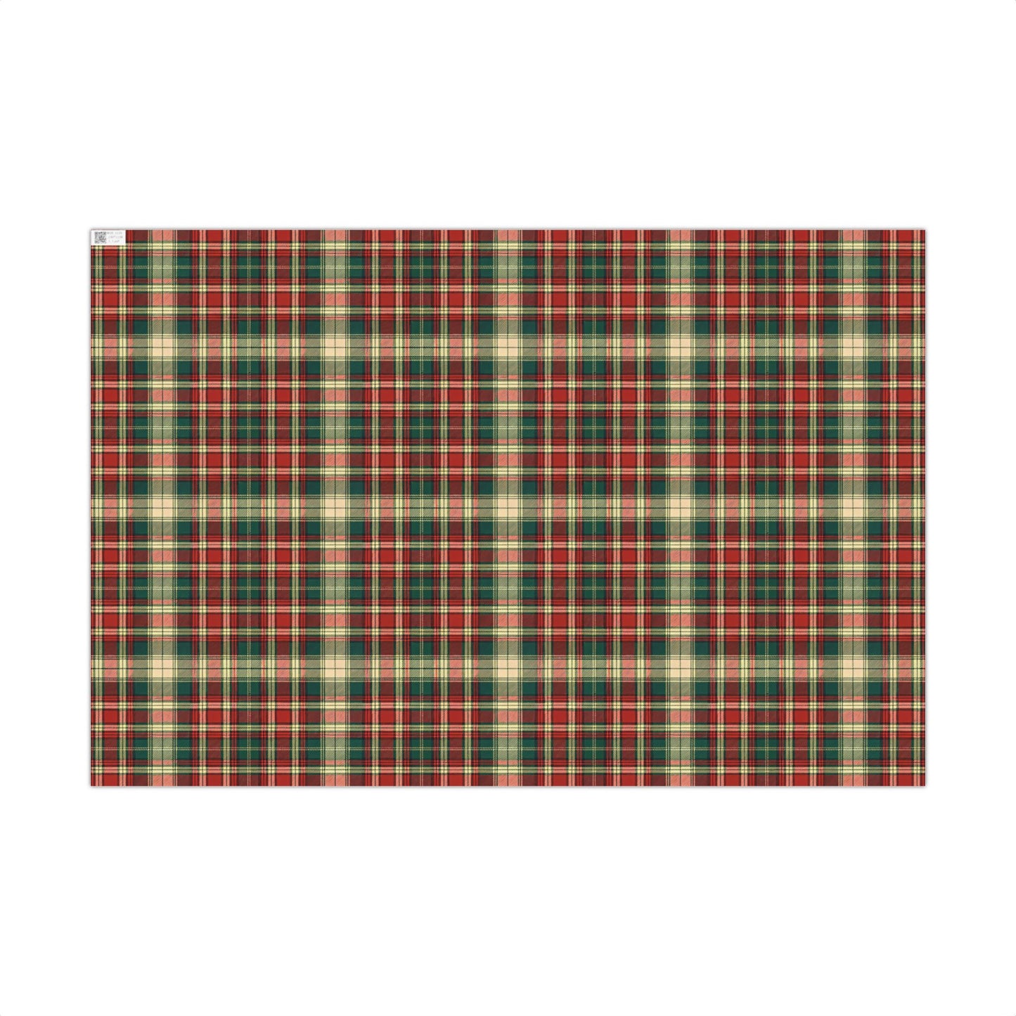 Traditional Cozy Christmas Plaid Print Gift Wrapping Paper Sheets
