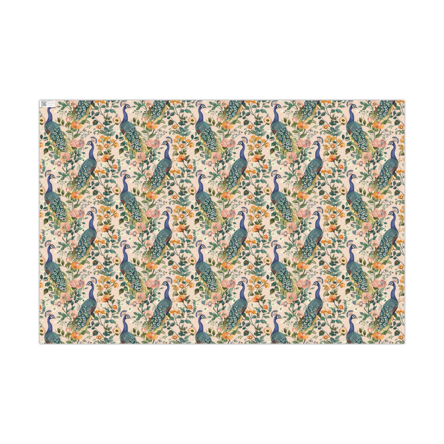 Peacock Colorful Floral Print Gift Wrapping Paper Sheets