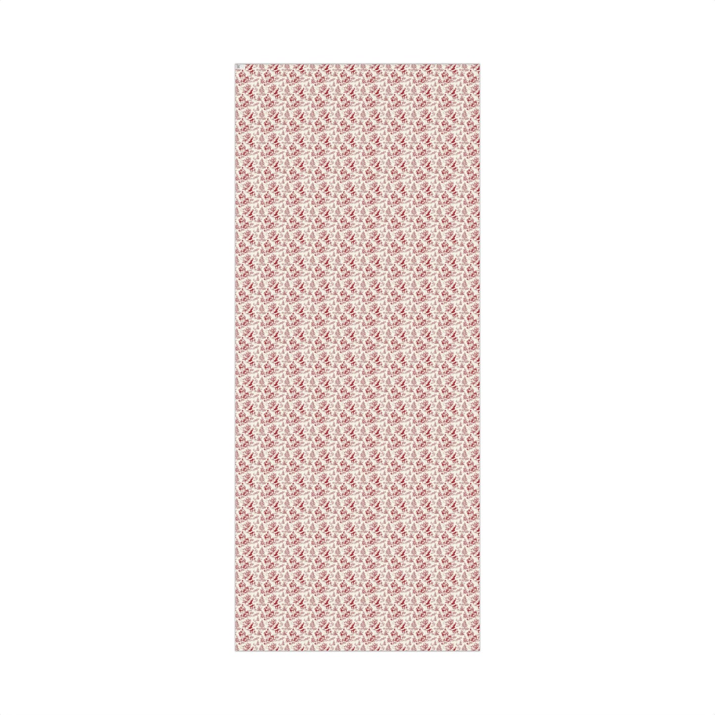 Red Santa, Trees and Gifts Toile de Jouy Gift Wrapping Paper Sheets