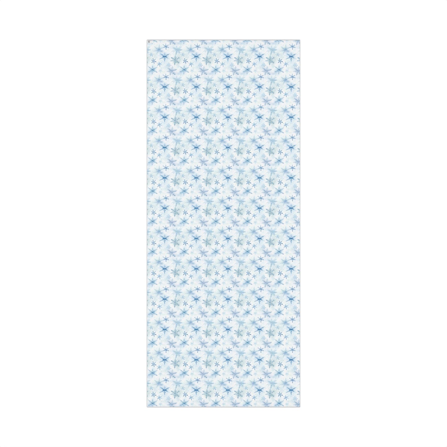 Whimsical Watercolor Blue Snowflakes Gift Wrapping Paper Sheets