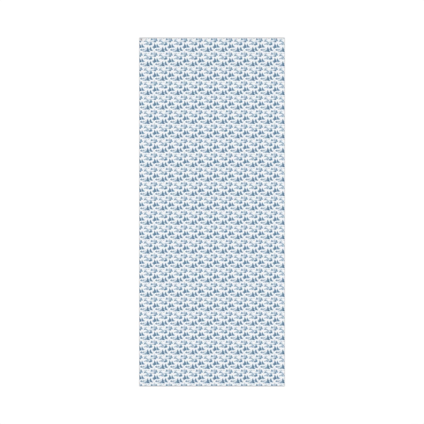 Winter Woodland Blue Holiday Toile Gift Wrapping Paper Sheets