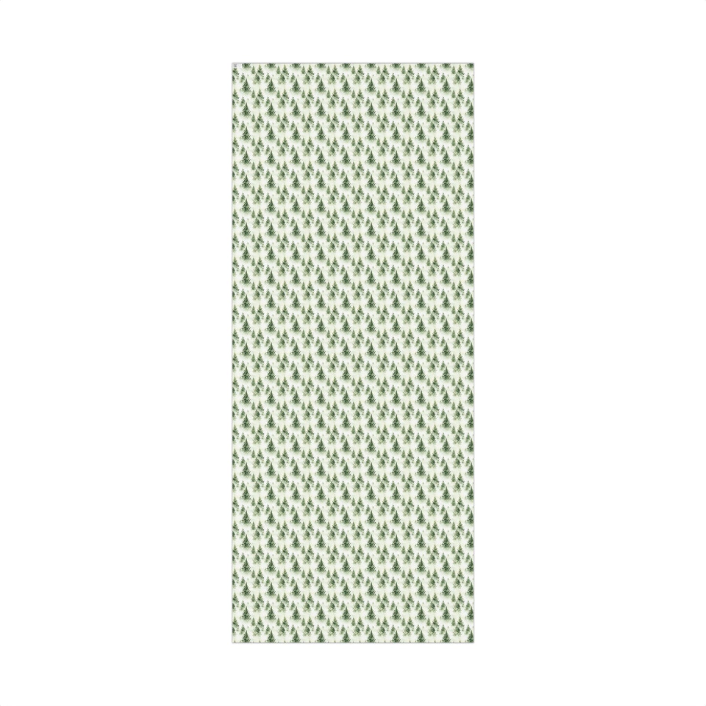 Watercolor Snowy Green Fir Tree Winter Gift Wrapping Paper Sheets