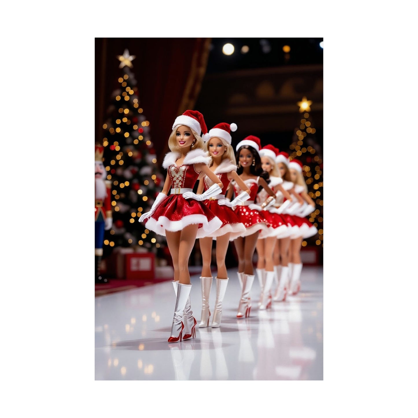 Babe Dolls Christmas Pageant Matte Vertical Poster Art Print