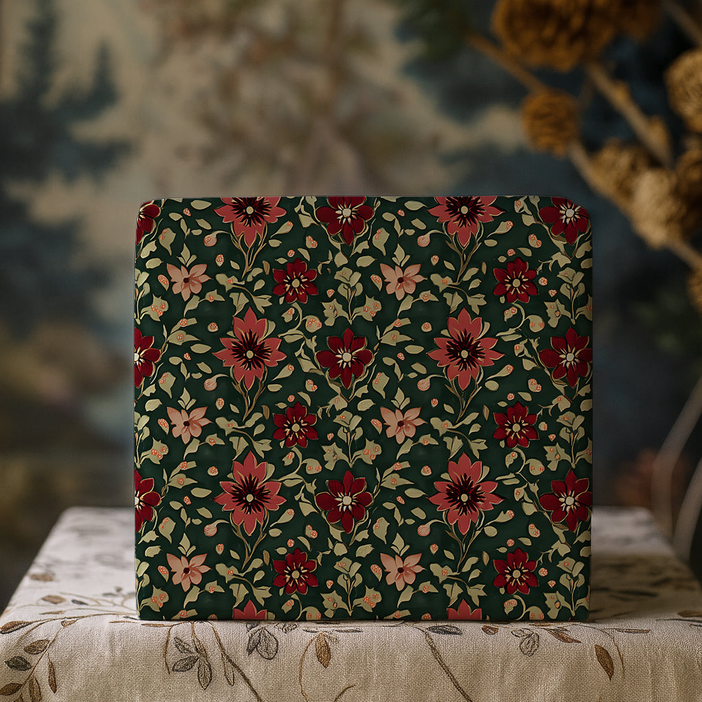 Moody Victorian Christmas Floral Gift Wrapping Paper Sheets