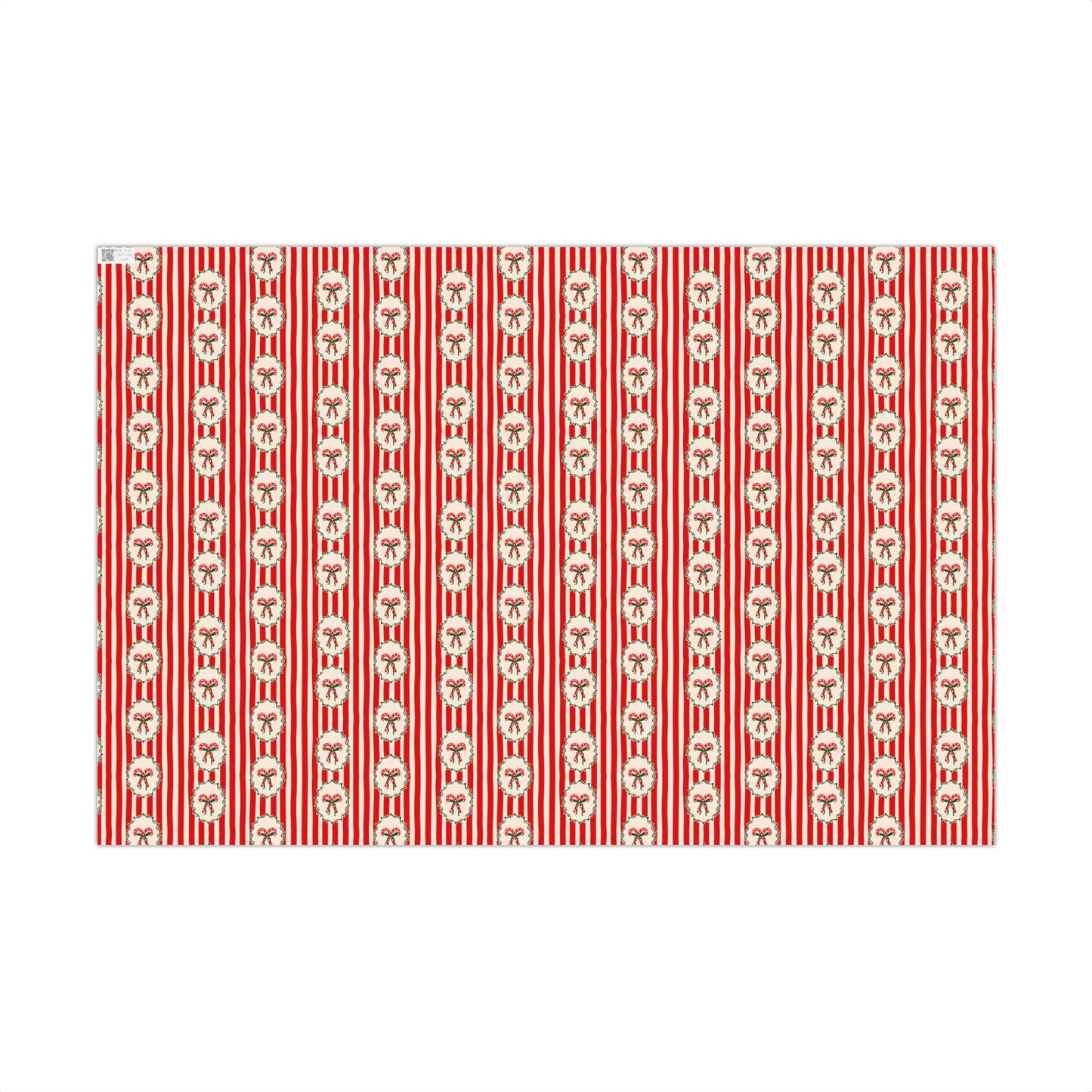 Retro Coquette Candy Cane Christmas Gift Wrapping Paper Sheets
