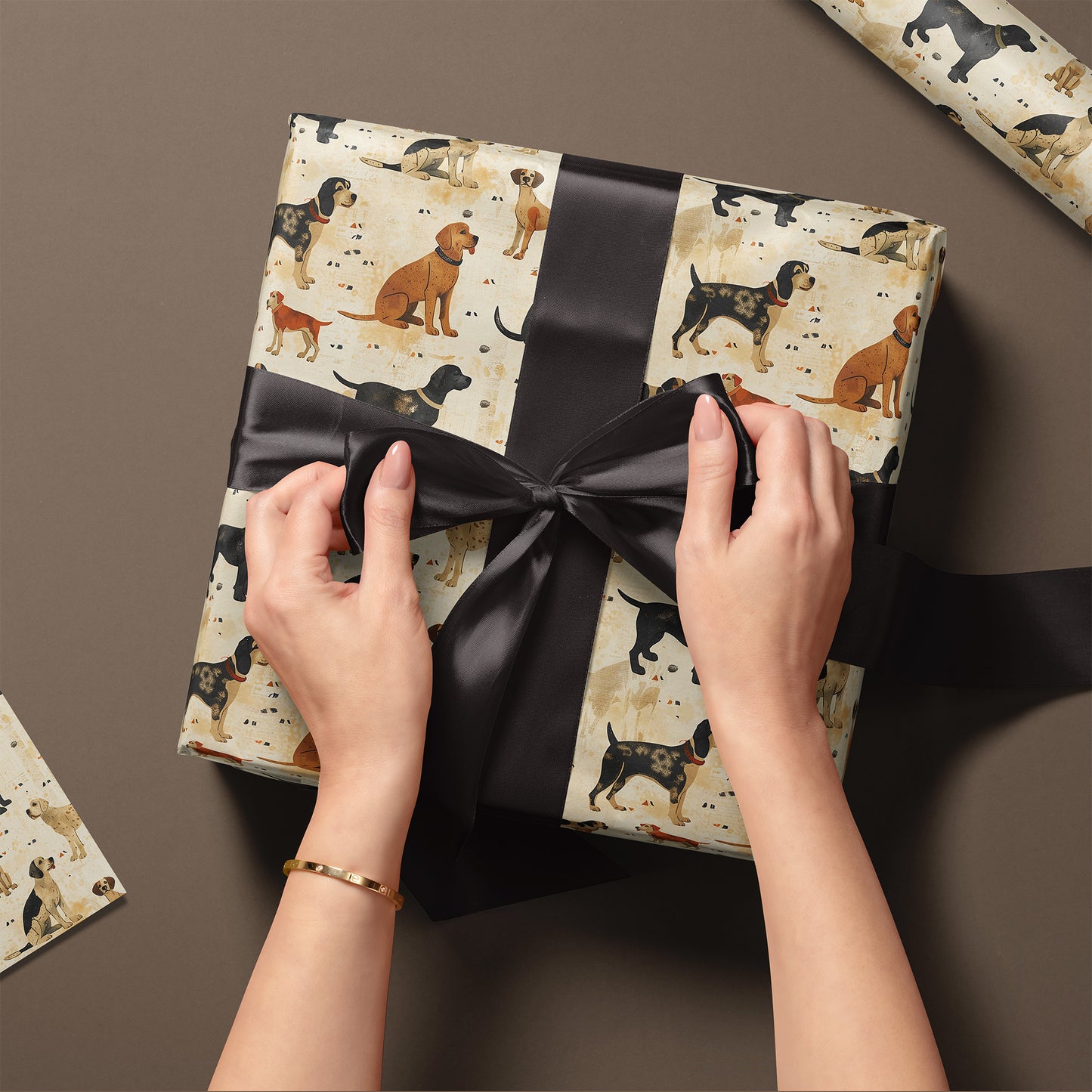 Vintage Antique Dogs Gift Wrapping Paper Sheets