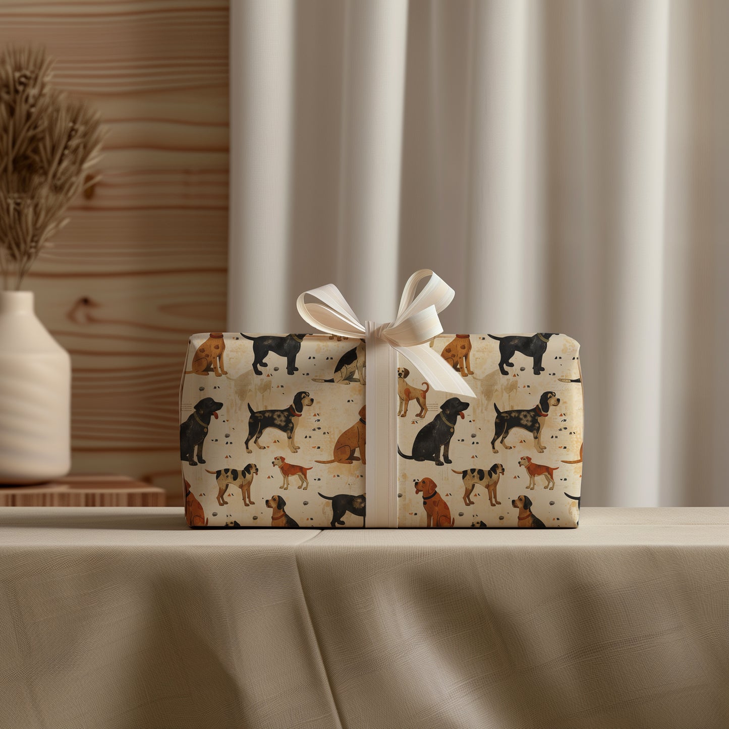 Vintage Antique Dogs Gift Wrapping Paper Sheets