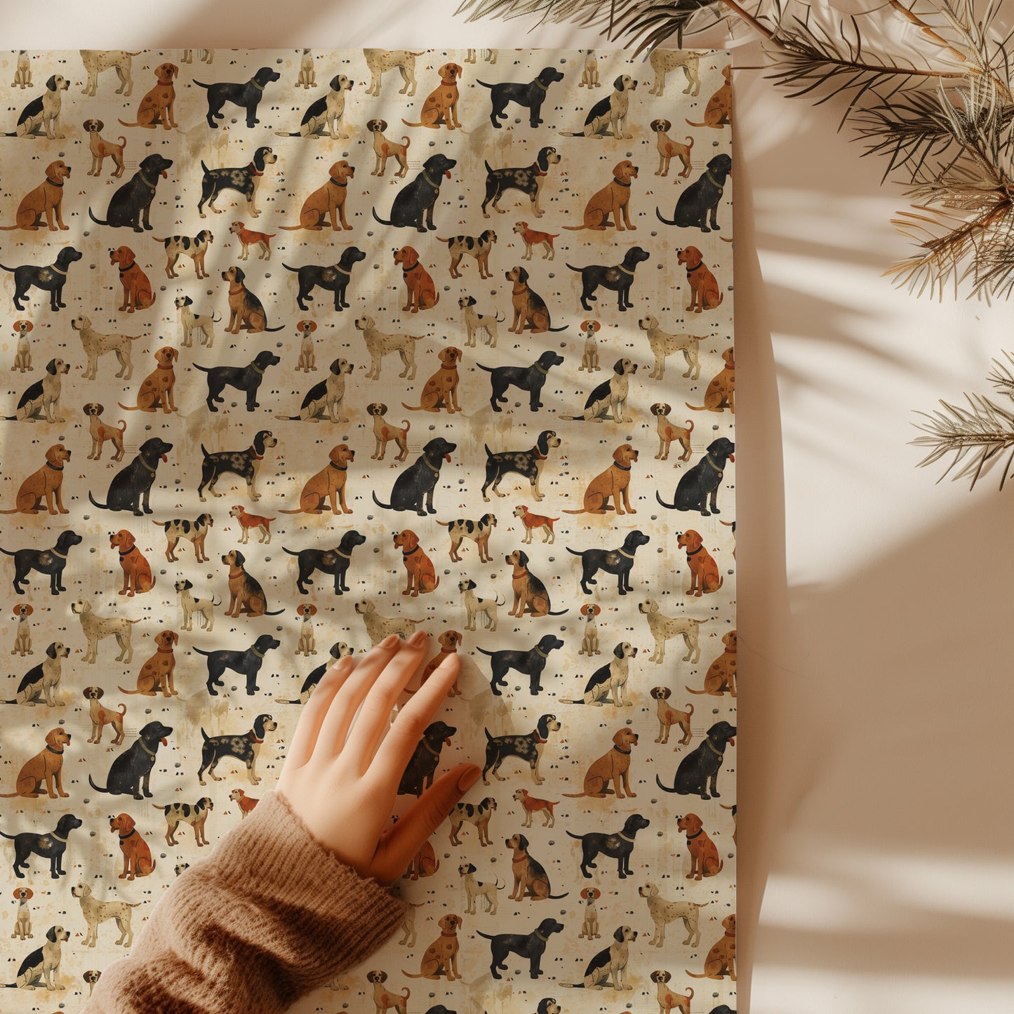 Vintage Antique Dogs Gift Wrapping Paper Sheets