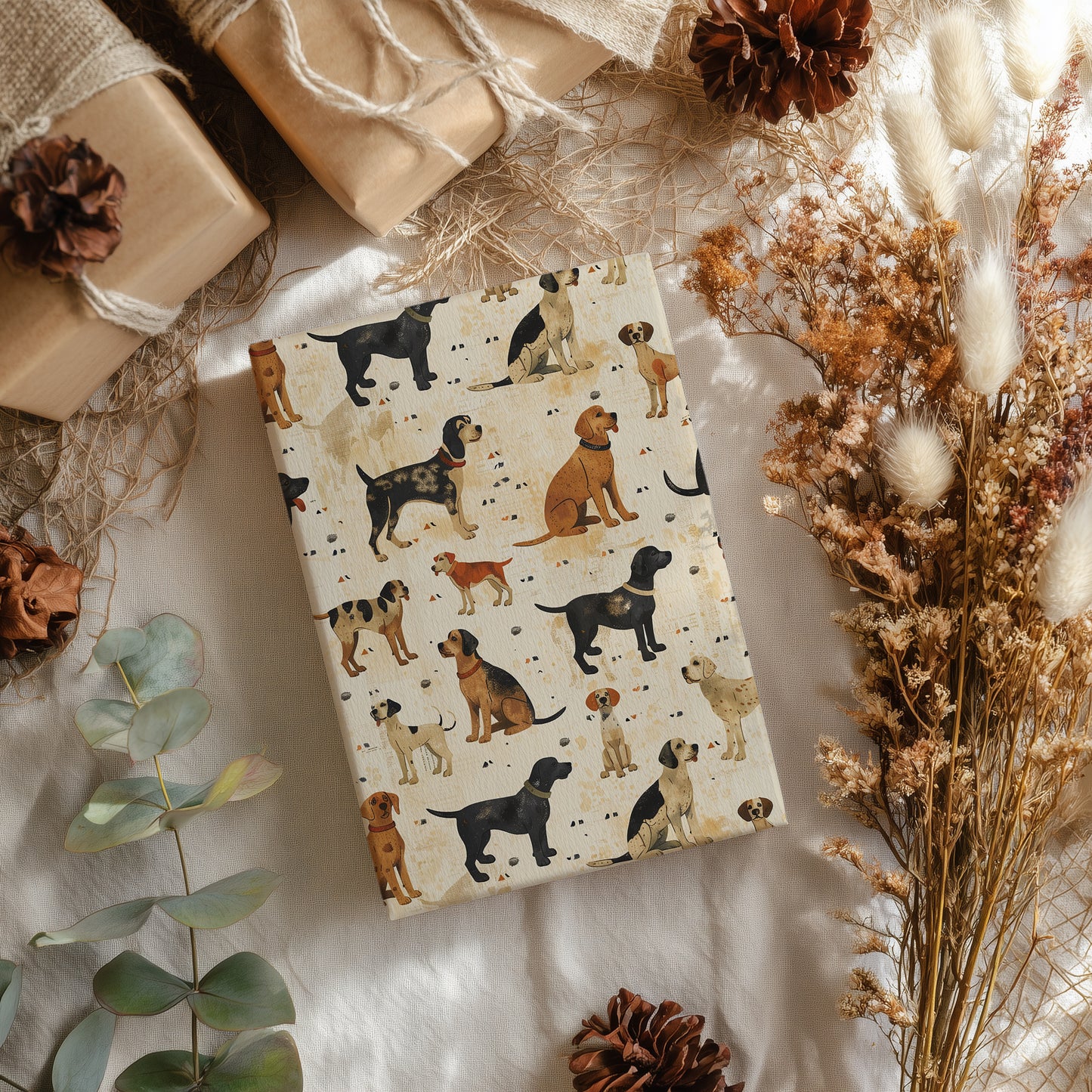 Vintage Antique Dogs Gift Wrapping Paper Sheets
