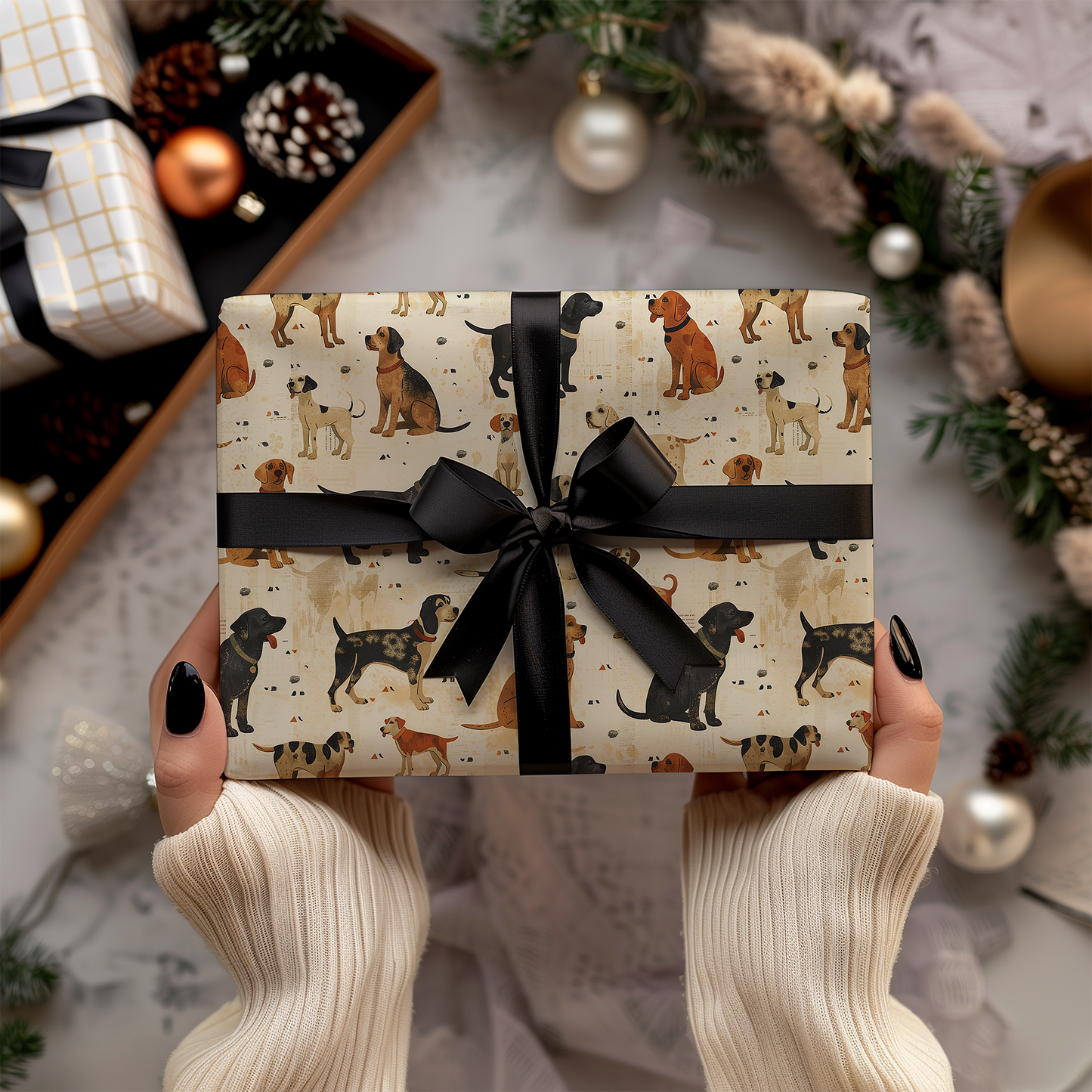 Vintage Antique Dogs Gift Wrapping Paper Sheets