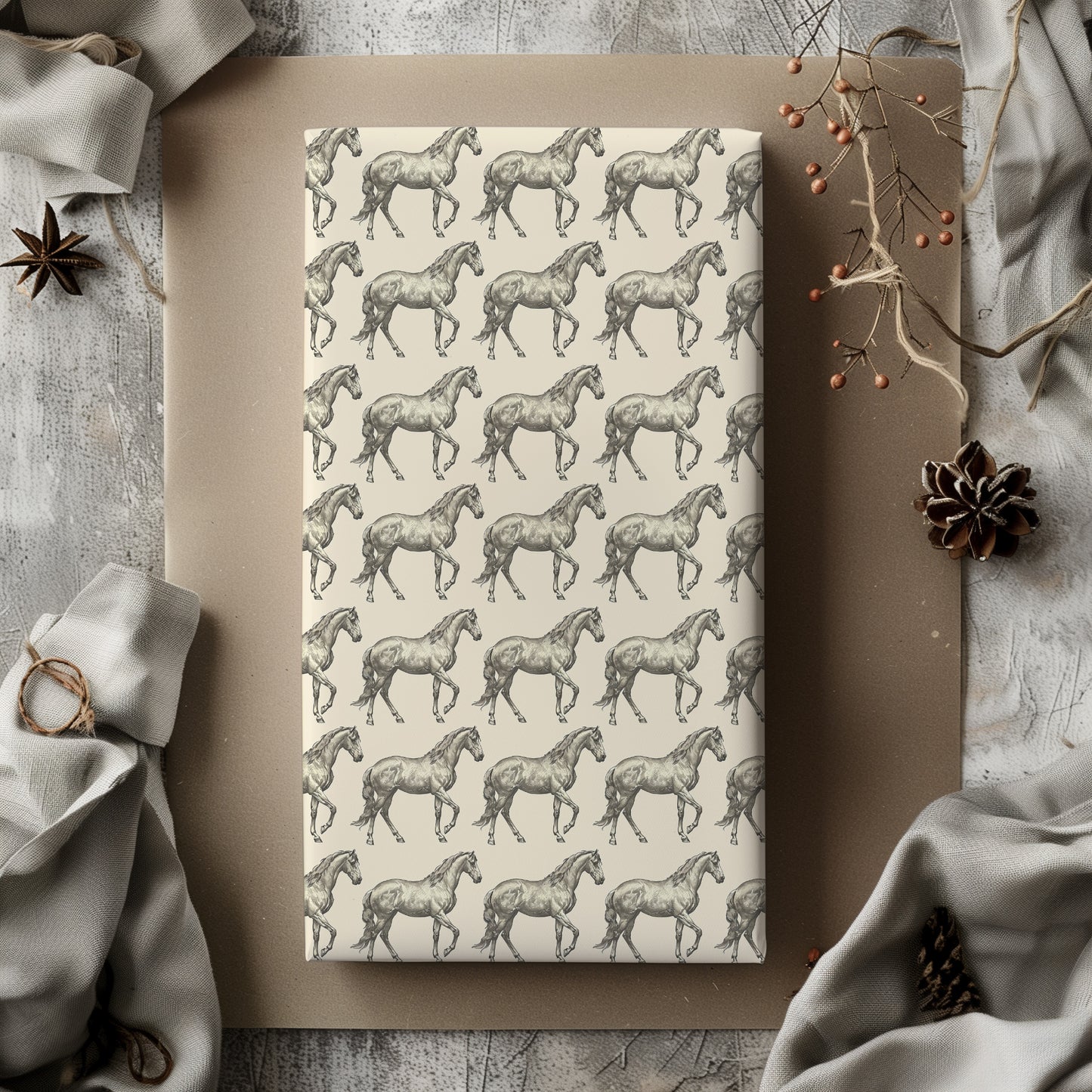 Vintage Horse Equestrian Simple Gift Wrapping Paper Sheets