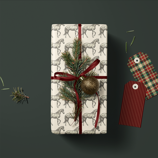 Vintage Horse Equestrian Simple Gift Wrapping Paper Sheets