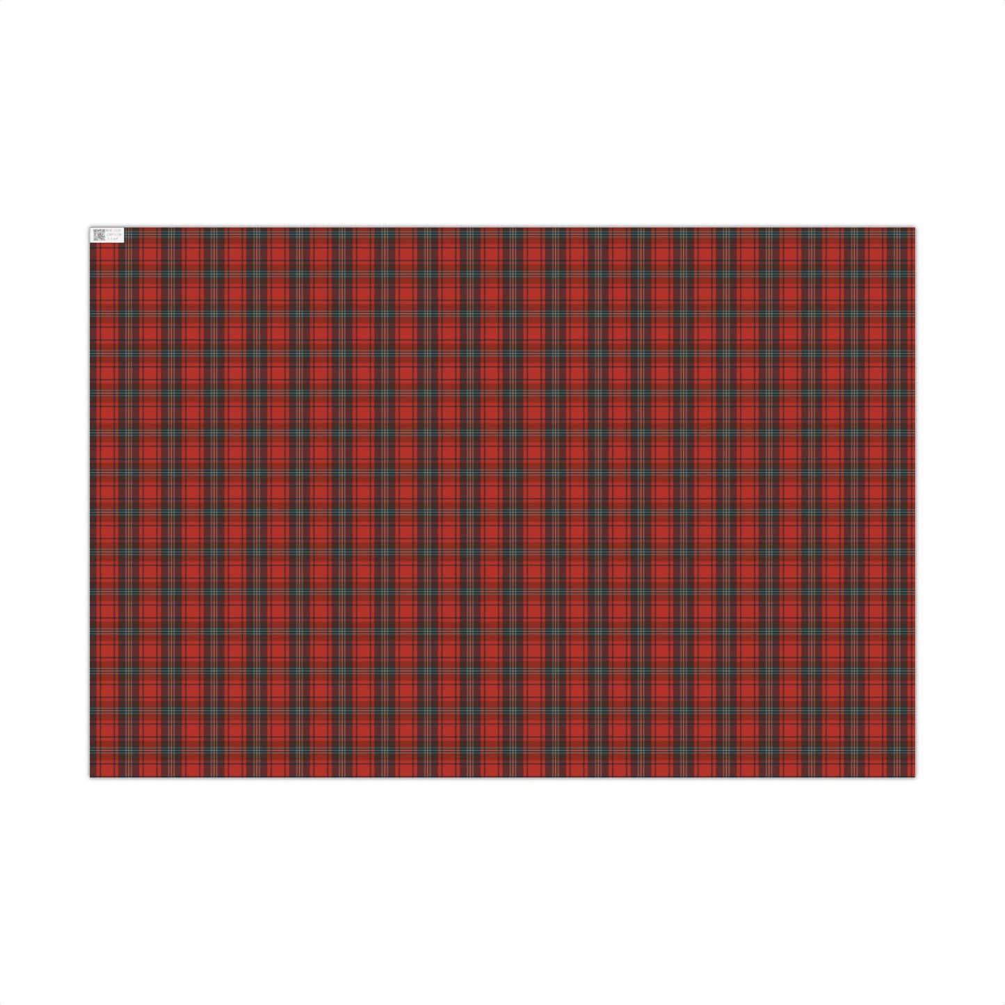 Traditional Red, Green, Black Christmas Plaid Gift Wrapping Paper Sheets