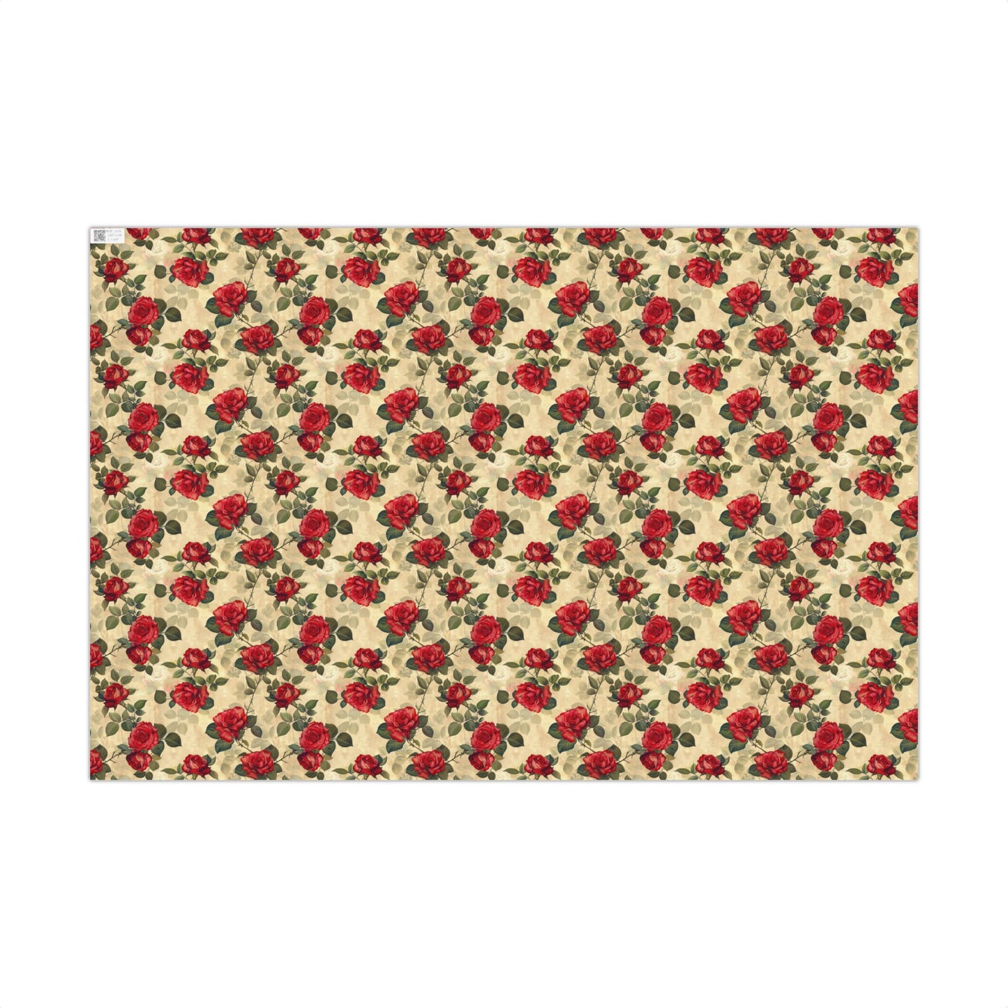 Vintage Antique Red Rose Gift Wrapping Paper Sheets