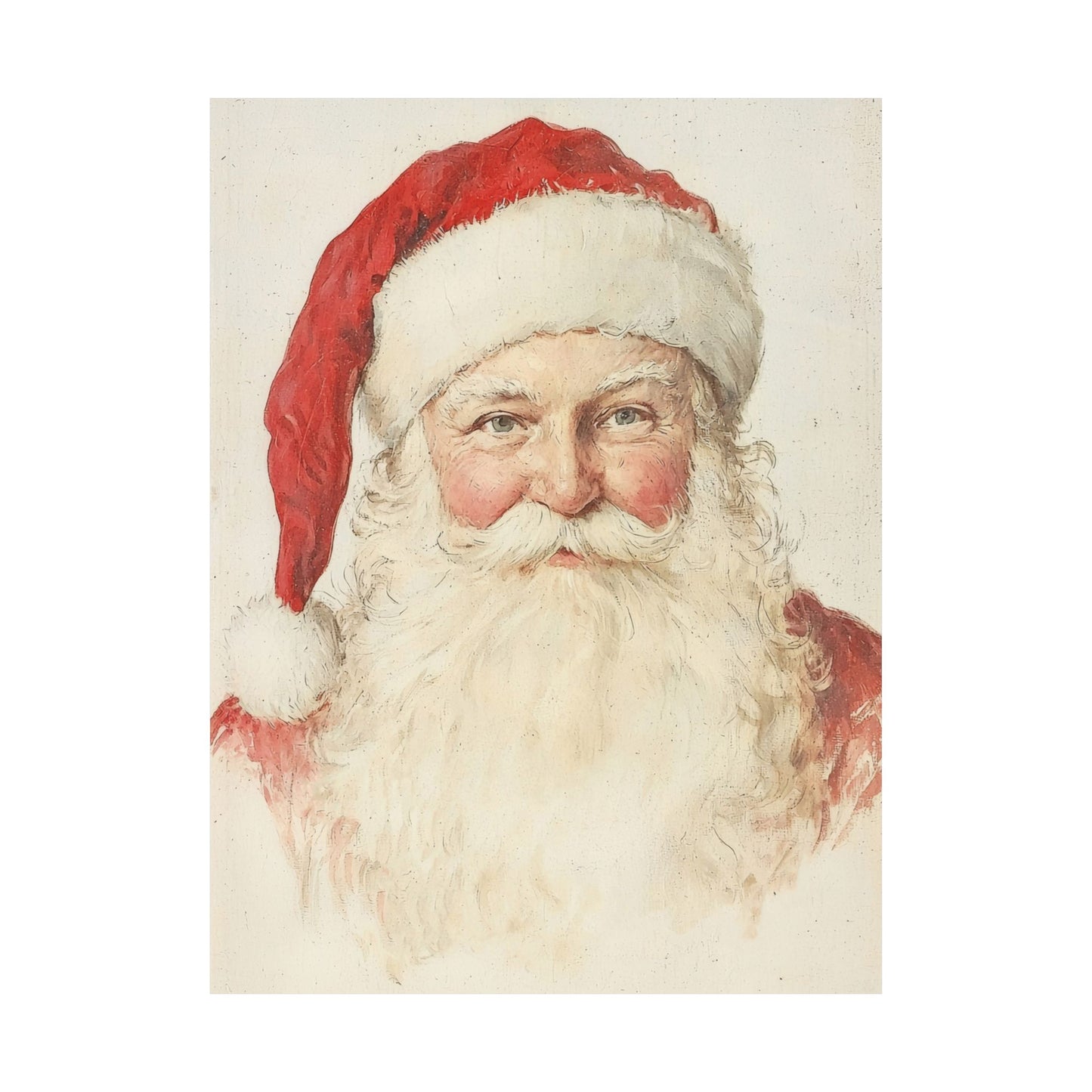 Rustic Vintage Santa Portrait Matte Vertical Poster Art Print