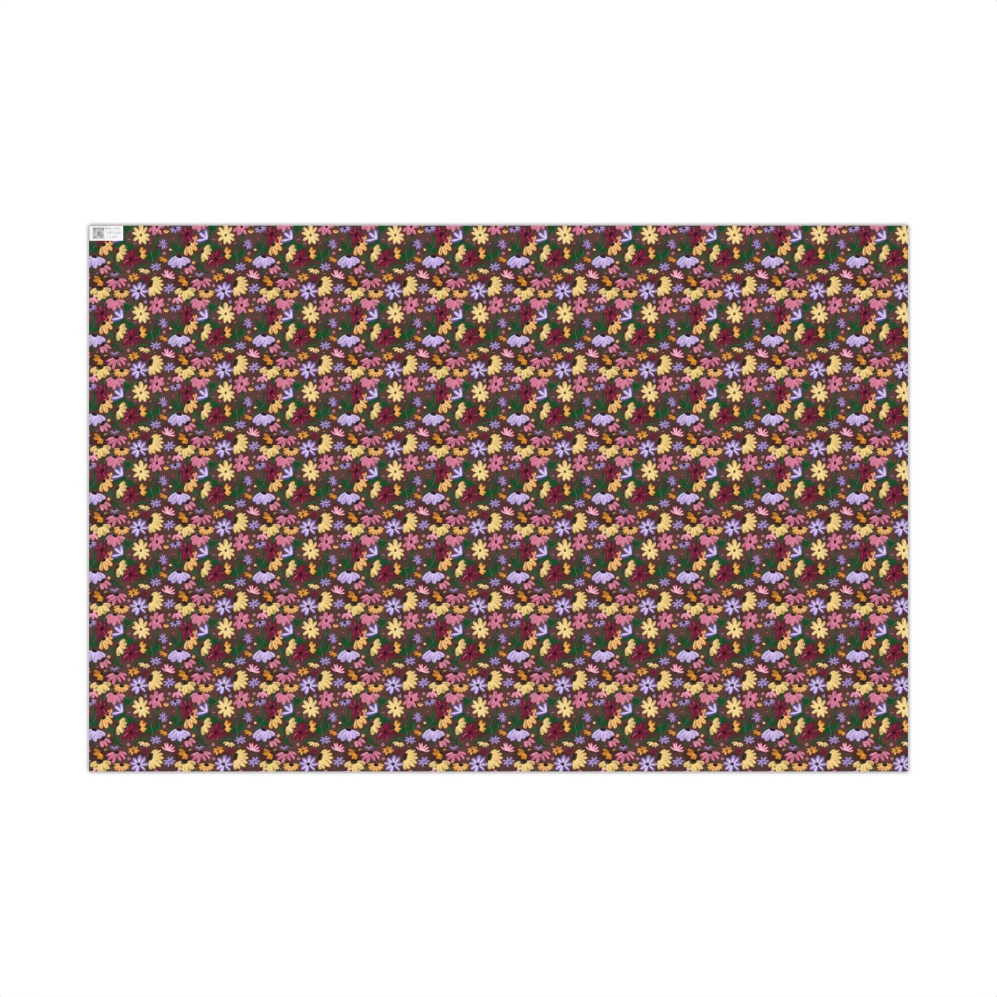 Mini Cottage Core Folksy Colorful Floral Gift Wrapping Paper Sheets