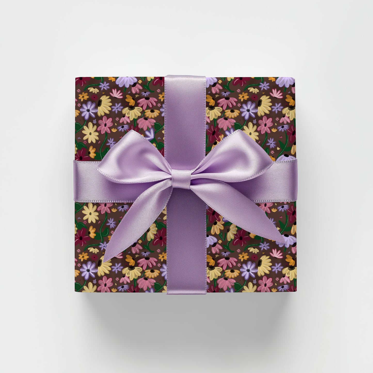 Mini Cottage Core Folksy Colorful Floral Gift Wrapping Paper Sheets